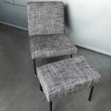 Armchair and ottoman designed by Paul Geoffroy, Airborne, France, 1960