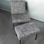Armchair and ottoman designed by Paul Geoffroy, Airborne, France, 1960