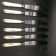 6 table knives in silver metal model coquille