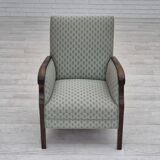 1950s, Danish vintage lounge chair, reupholstered, blend wool fabric.
