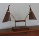 Vintage desk lamp double casserole in metal and brass, 1960