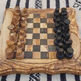 Small wooden chess game 8.5 "with 32 handcrafted pieces