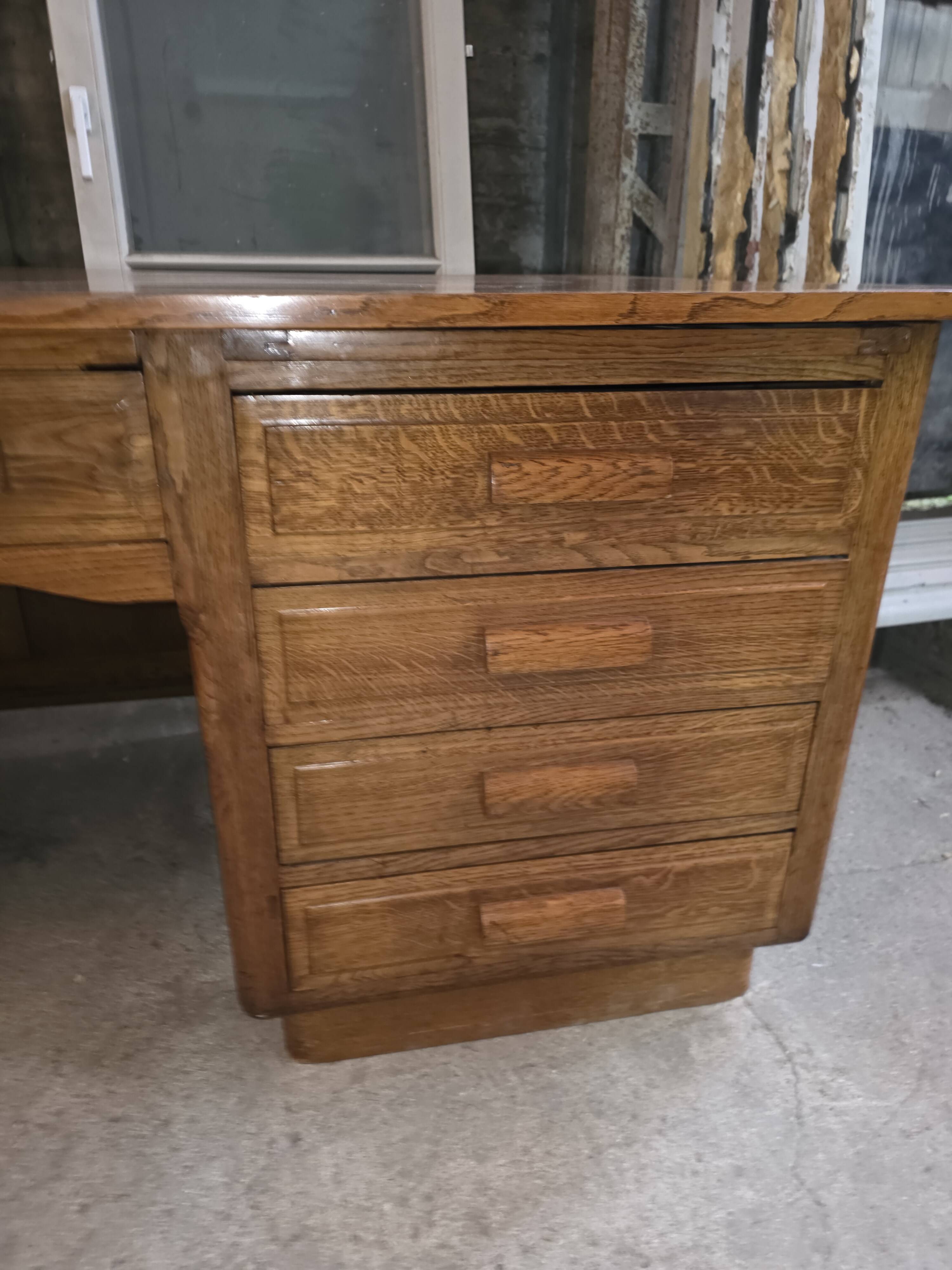 Bureau ministre XXL en chêne , 220 × 95 cm