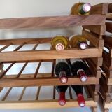 Set of 4 wooden wine bottle holders