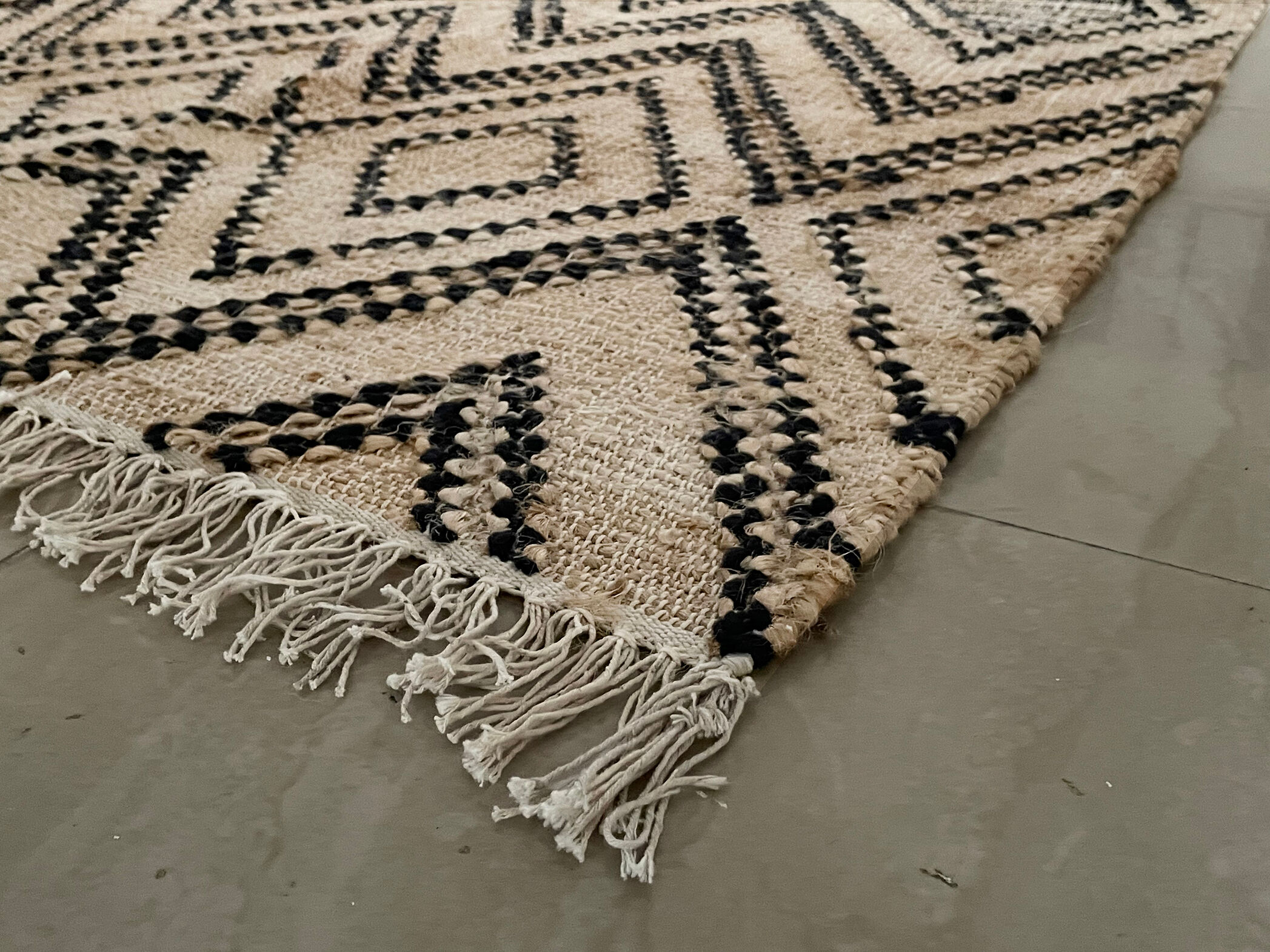 Tapis kilim, chanvre et coton tissé à la main