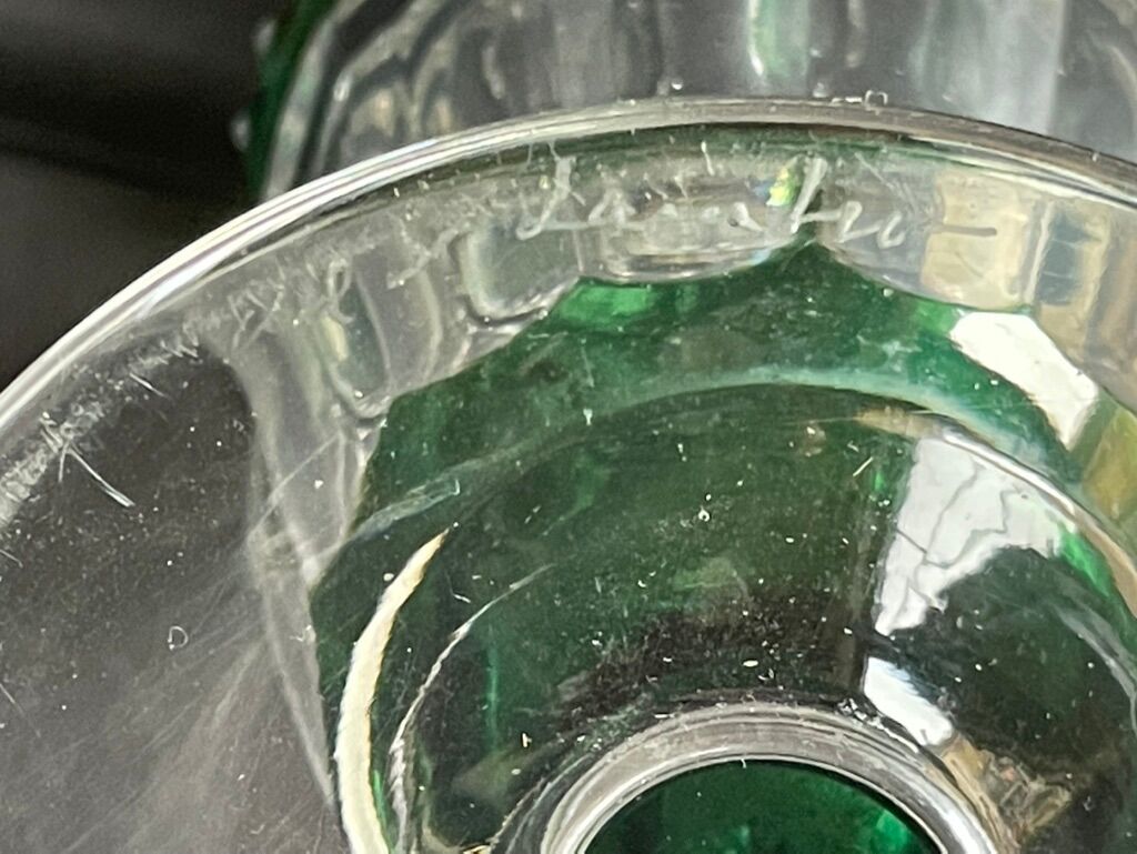 Overlay cut crystal vase signed Val Saint Lambert 1970s