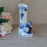 Vintage Small Porcelain Vase Delf Blue and White Heart Shape