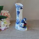 Vintage Small Porcelain Vase Delf Blue and White Heart Shape