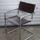 3 fauteuils Matteo Grassi en cuir marron et structure chromée vintage