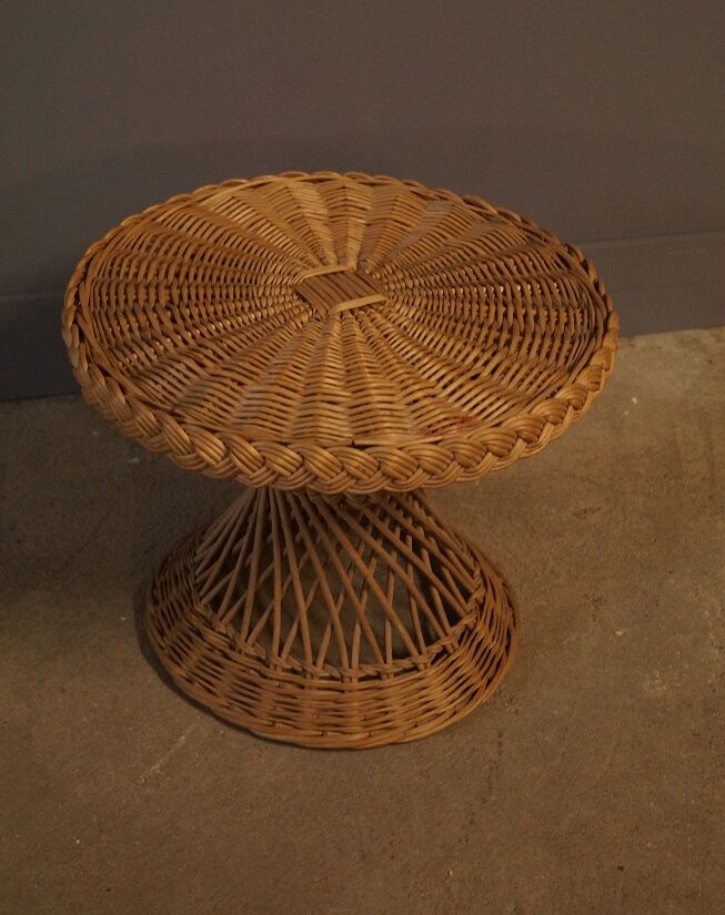 Vintage 1960 rattan coffee table