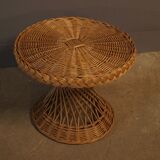 Vintage 1960 rattan coffee table