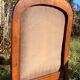 Antique Voltaire armchair in wood and green velvet Louis Philippe