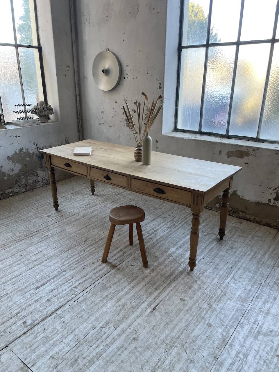 2m walnut drapery farmhouse table