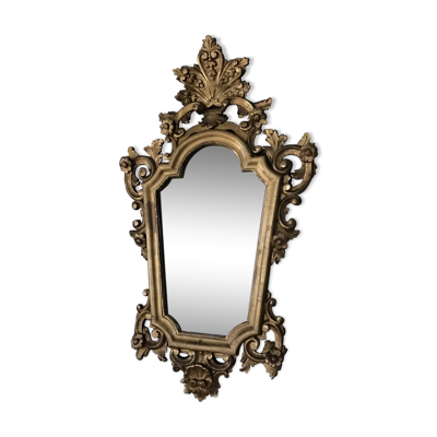 Miroir en bois sculpté doré d'époque régence 60x97cm