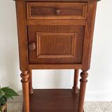 Antique bedside table in wood and marble