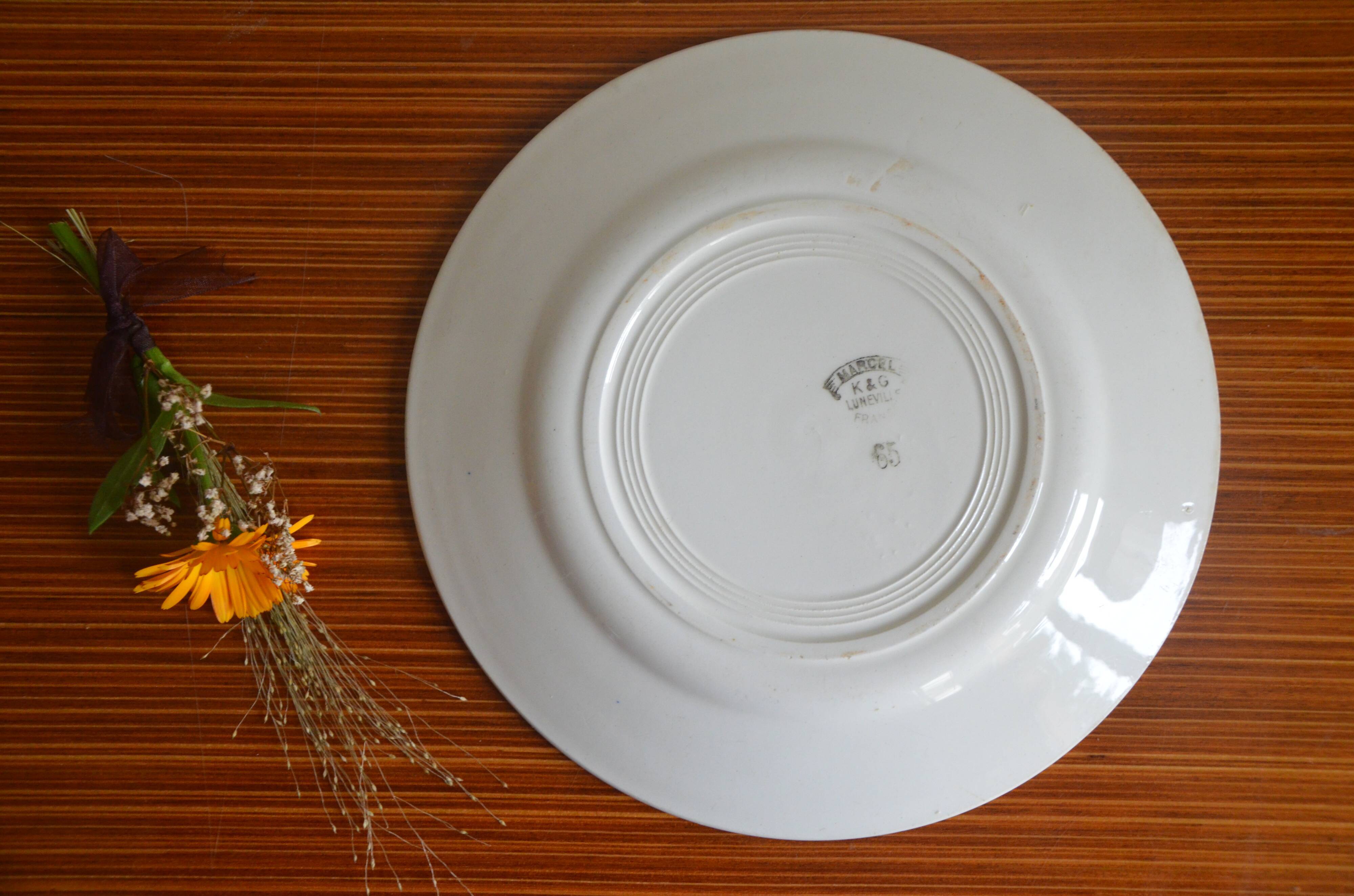 Lot of 6 dessert plates Lunéville K-G, Marcel collection
