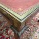 Table extensible style Louis XVI – Plateau cuir doré au petit fer – Bronze doré