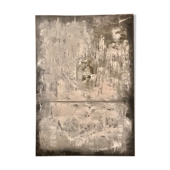 Abstract painting tones white and gray
