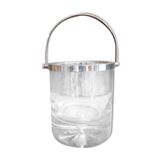 Vintage French crystal ice bucket, mid-20th century