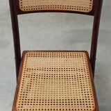 Folding chairs in wood and cane, 80's
