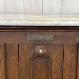 Glacière début XXème en chêne et dessus marbre