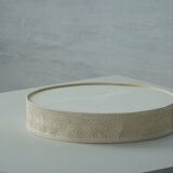 Mid-century modern wall sconce and ceiling light in linen and lace, Sweden, 1950s.