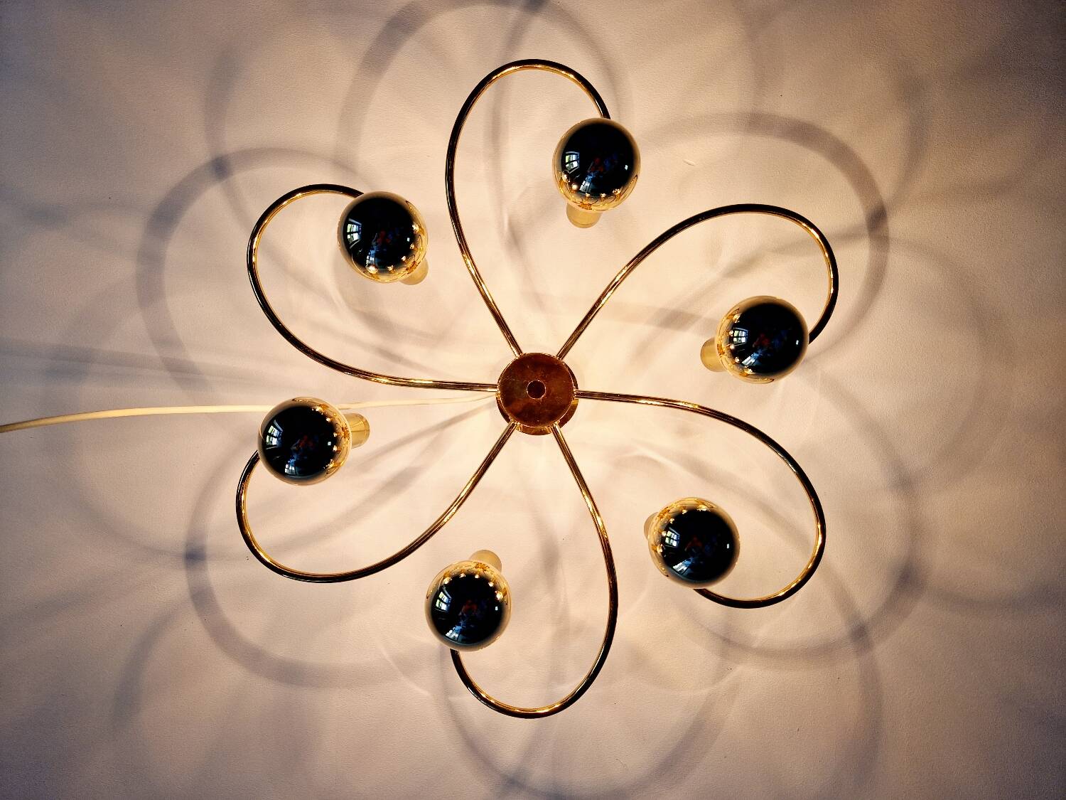 Brass ceiling light, Cosack Leuchten, 1970s