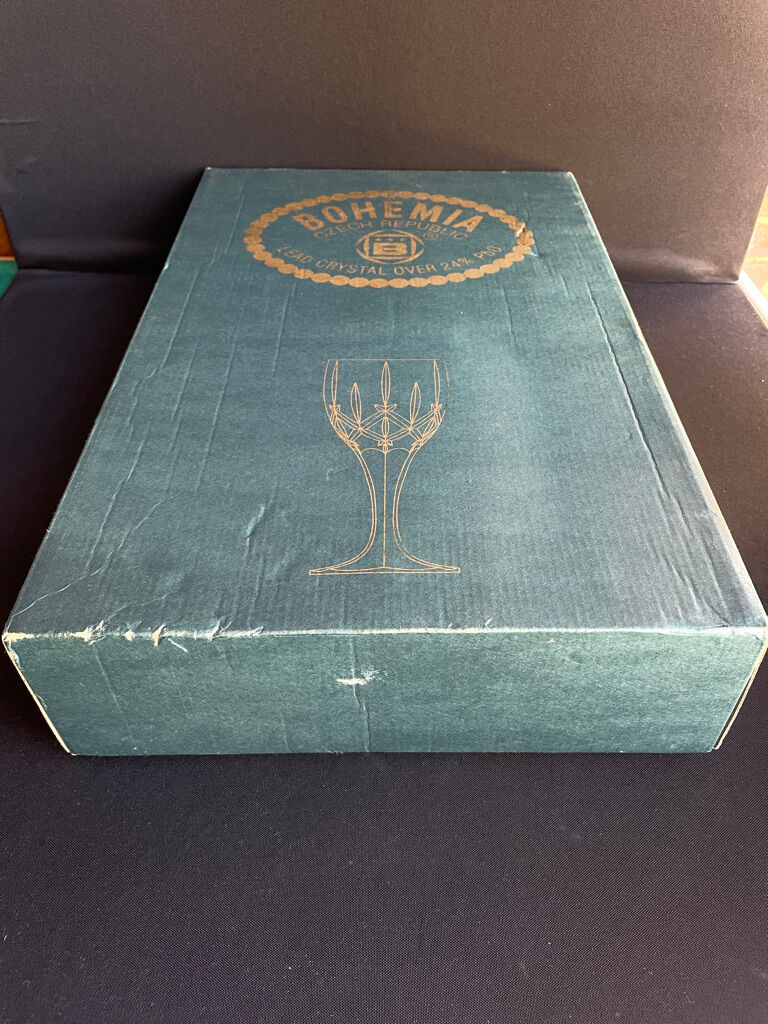 Bohemia - glasses on foot (6) - Modern mid-century - Lead crystal 24% Pbo