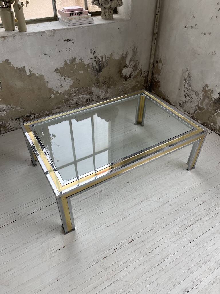 Romeo Rega chrome brass coffee table