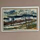 Large Original Swedish Oil on Panel – “Landscape with Houses and Trees” by Stig Hallblom – Signed – Vintage & Framed 90×59.5cm (35.4"×23.4")
