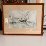 Painting Boat and its canoe