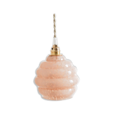 Suspension baladeuse verre de Clichy pink vintage