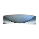Rectangular wall lamp, brushed metal and glass