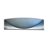 Rectangular wall lamp, brushed metal and glass