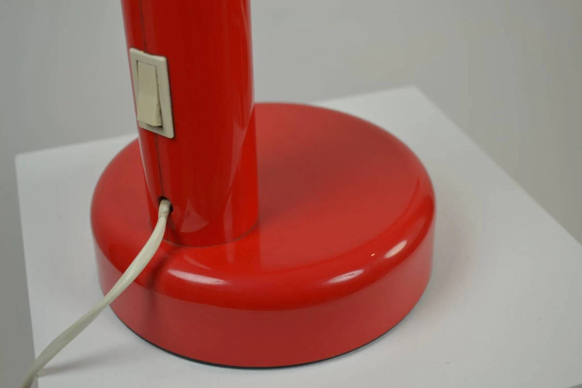 Red “Tube” Desk lamp designed by Anders Pehrson for Ateljé Lyktan, Sweden, 1970s