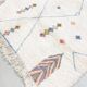 Azilal Berber rug in ecru with colorful patterns 3x2.16m