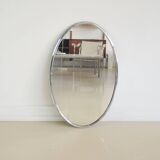 Miroir ovale chromé argenté