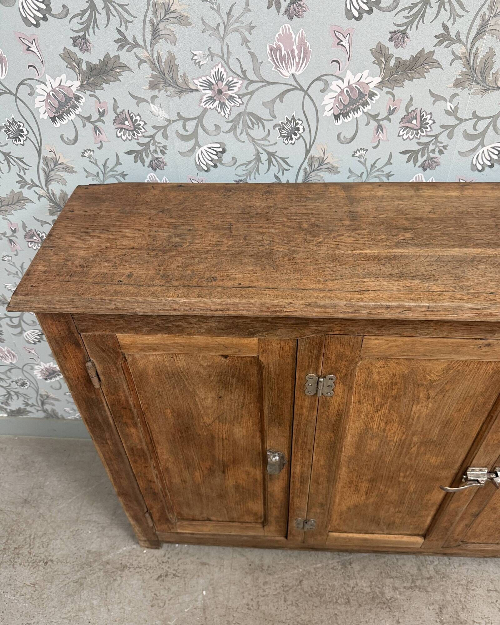 Old bar icebox in oak and zinc - sideboard (renovated)
