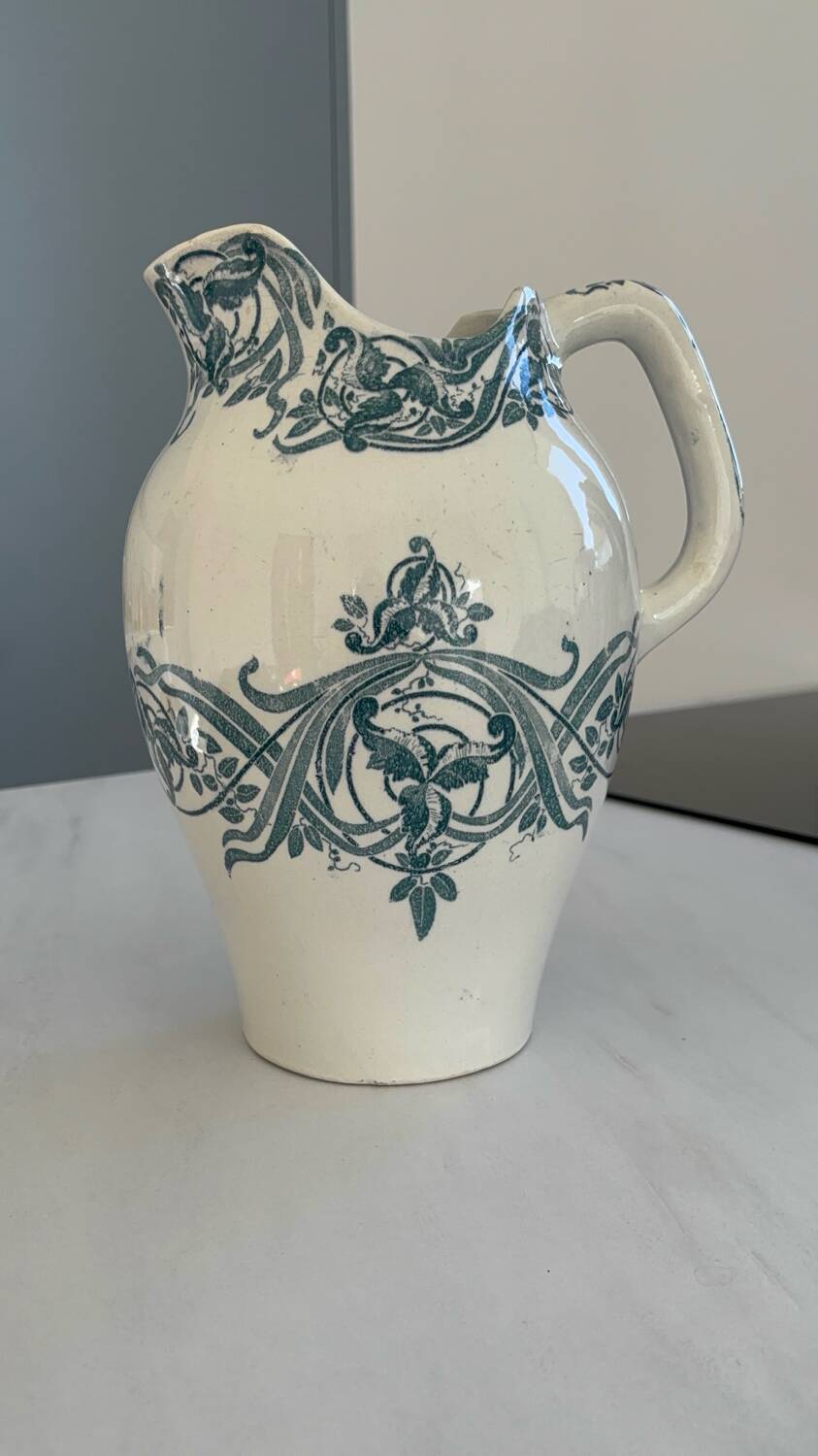 Antique toilet bowl Creil and Montereau Louise ironstone