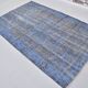 Tapis Oushak anatolien bleu noué à la main