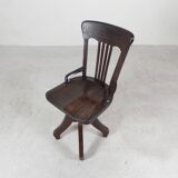 Oak desk chair, studio chair, height adjustable, 1930s