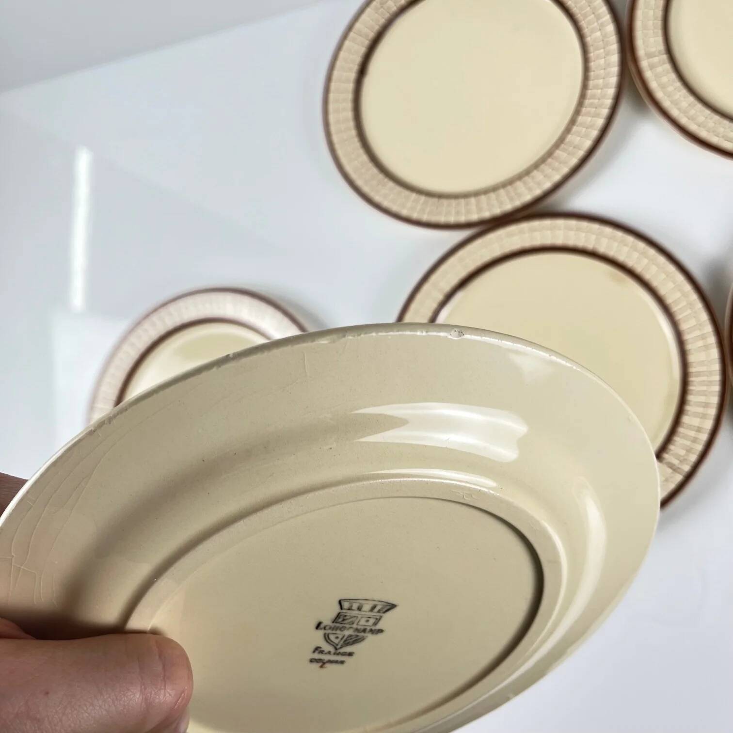 Set 6 assiettes à dessert Longchamp modèle "Colmar"