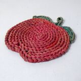 Vintage Rattan Apple Trivet