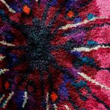 Abstract Scandinavian  Hand-Knotted High Pile Rya Rug Carpet, Sweden, 1960s