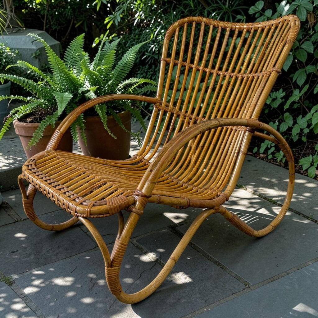 Vintage rattan armchair / single seat armchair / lounge chair