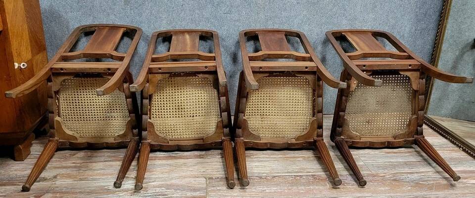 Set of 4 Art Nouveau mahogany chairs circa 1900