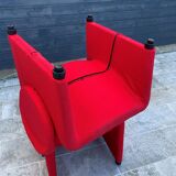 Red foam and fabric armchair banquettes by Sitland, 1970.