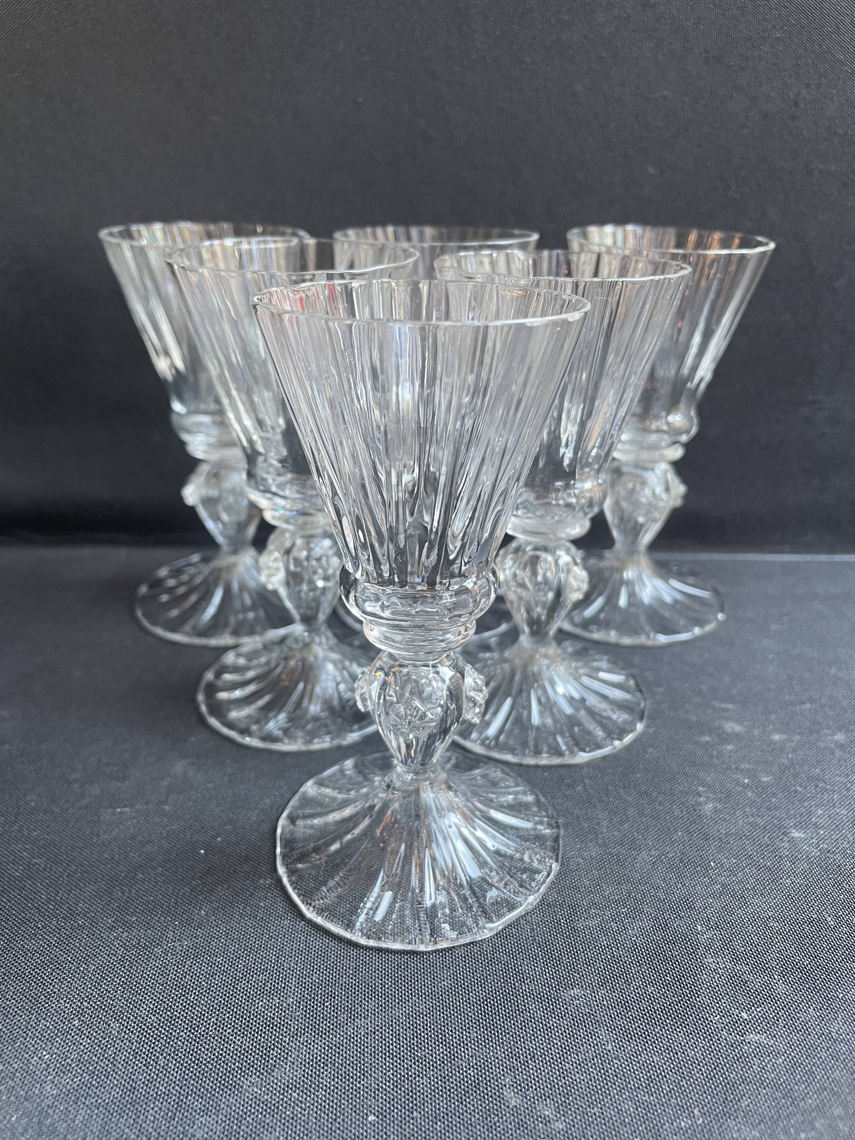 6 Daum Florentine service glasses – late 19th century