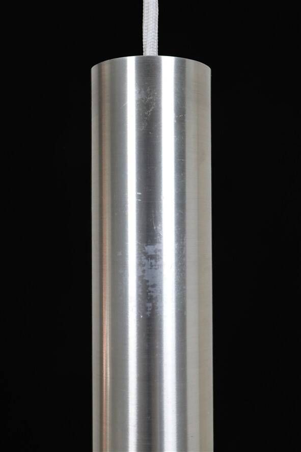 Rare pendant lamp / aluminum / opaline glass / Space Age / Mid-Century Danish Modern design / 1960s / 1970s