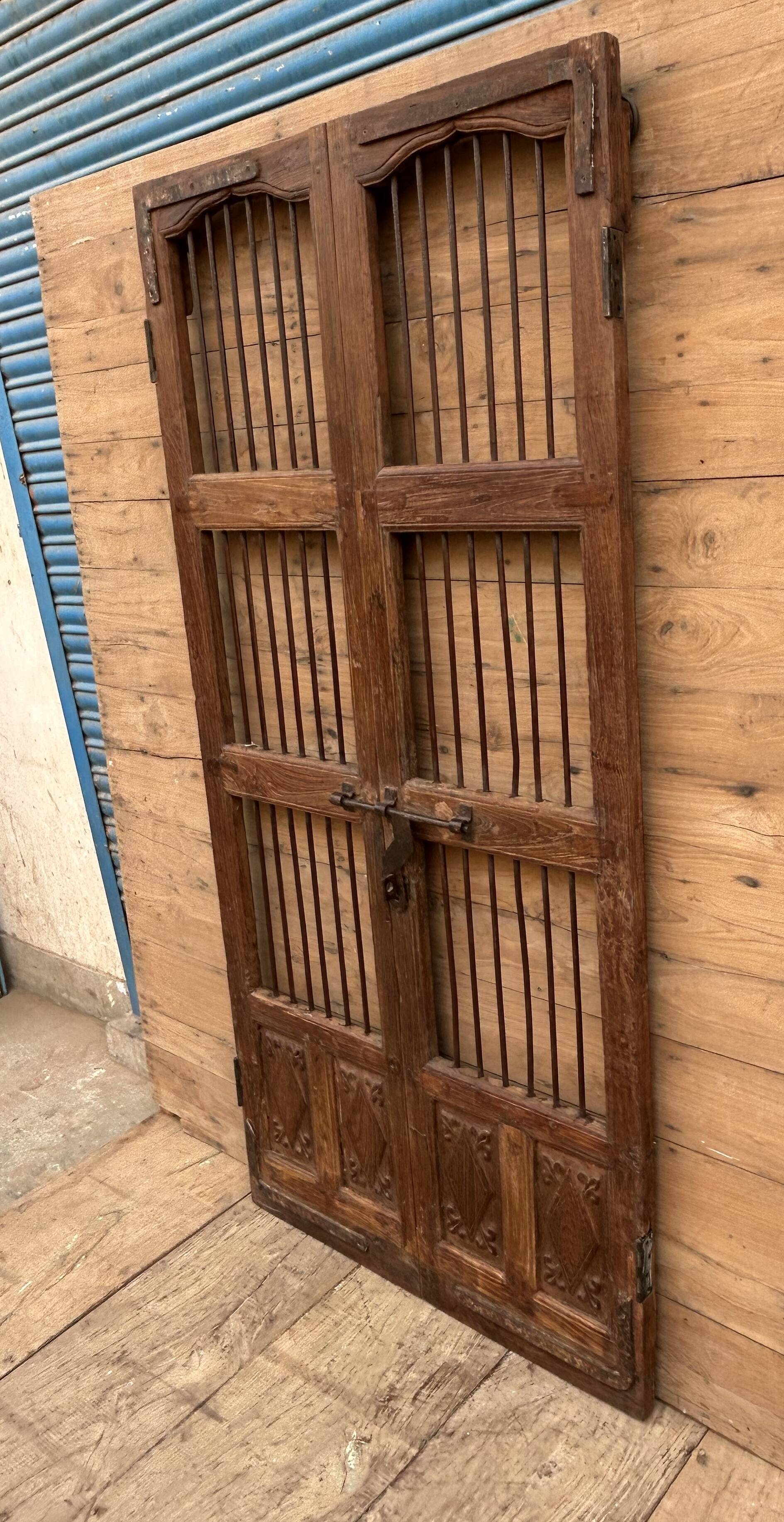 Teak patio door